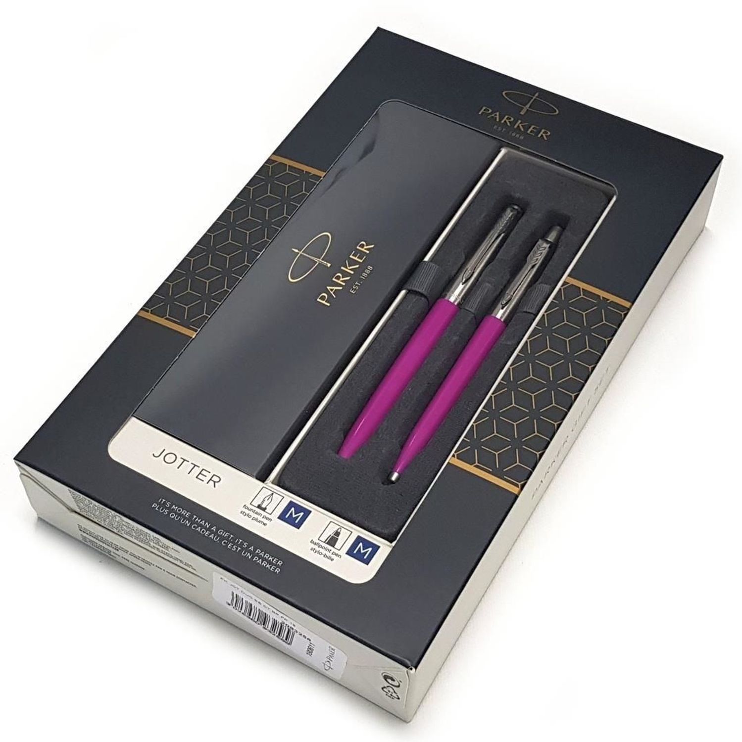 Zestaw Parker magenta Pióro Jotter i długopis stal 20759962096860  (3).jpg